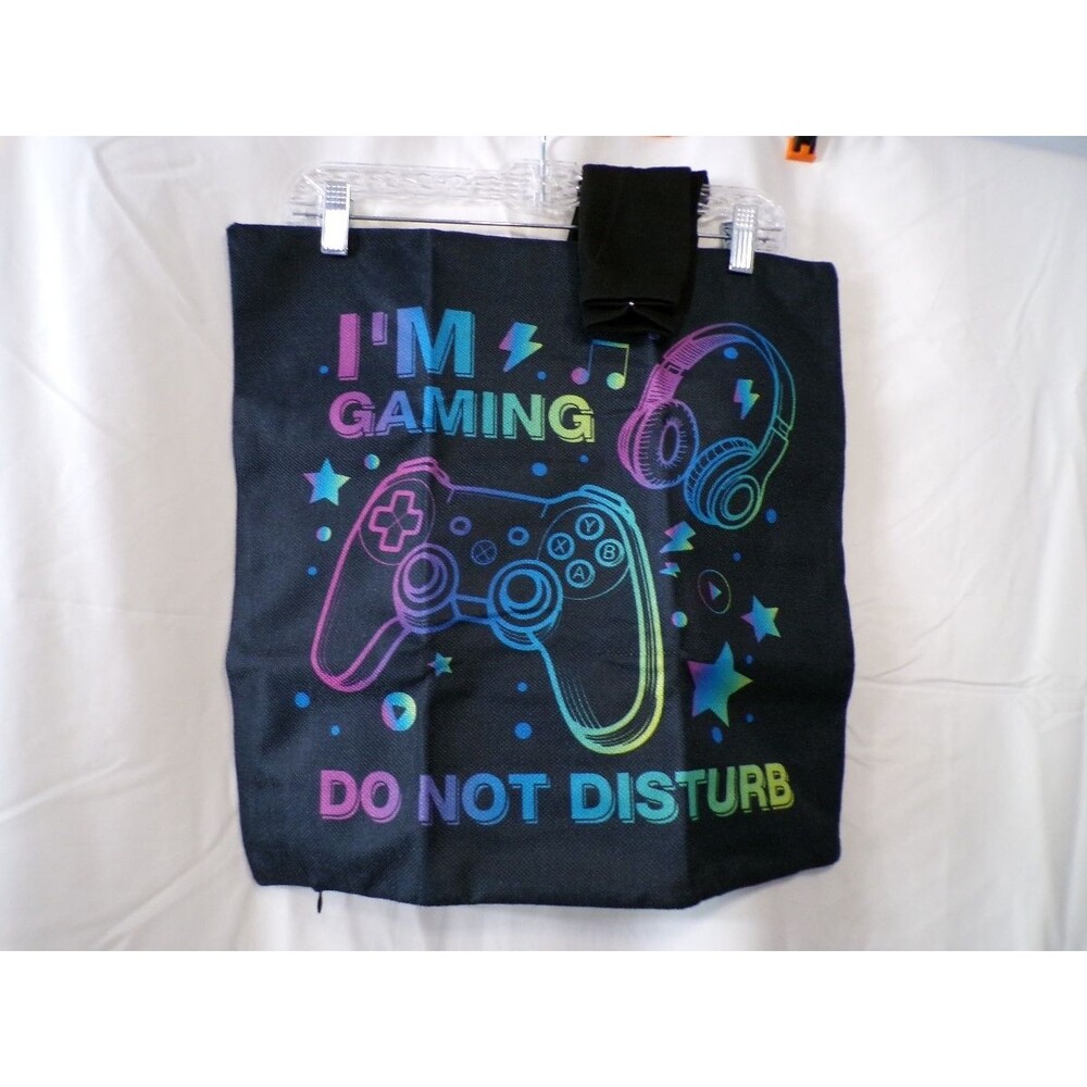 Gamer's Spot Don't Get Too Comfortable Gaming Pillowcase Black 16 x 16 - Picture 3 of 7